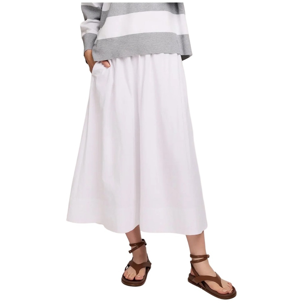 Gentle Fawn “Geneva” White Elastic Waist Skirt - Medium